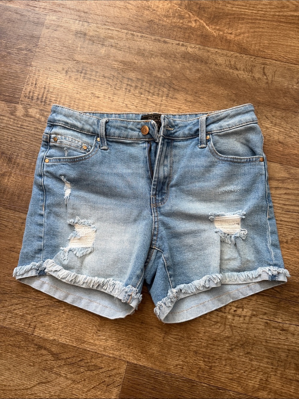 RACHEL Rachel Roy Light Blue Distressed Denim Shorts